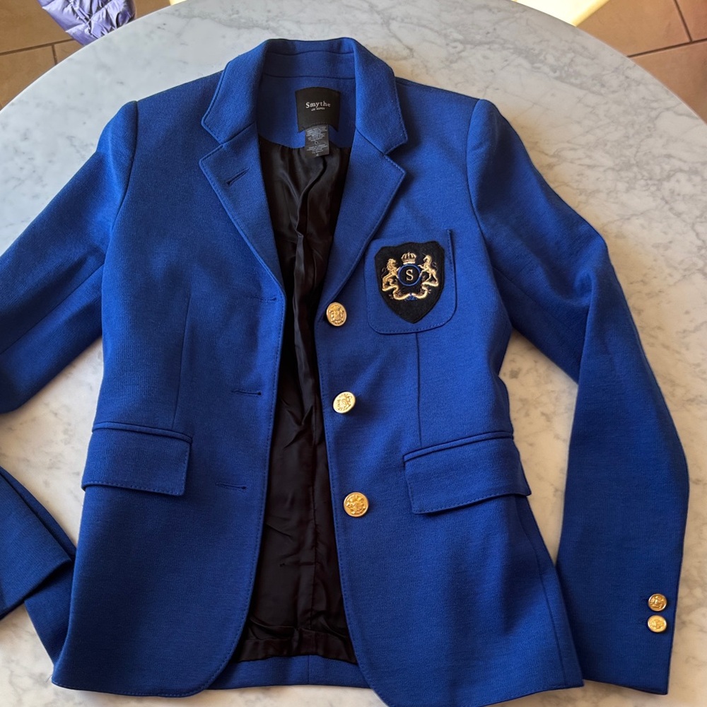 Smythe Cobalt Blue Blazer with Gold Crest Buttons